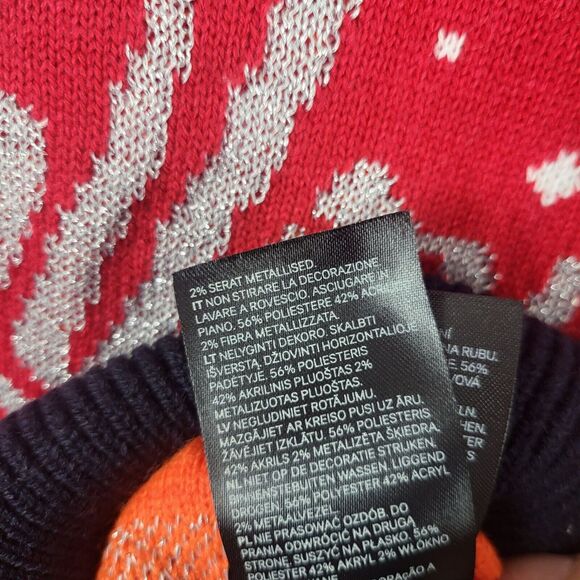 H&M Ugly Christmas Sweater S Womens Red Long Sleeve Crew Neck Pullover Holiday - Picture 6 of 10